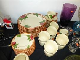 Vintage Franciscan Red Apple Dishes service for 12