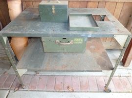 Military Desk/ Shelf on Wheels