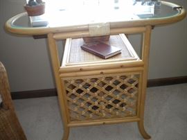 Bamboo glass top table