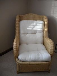 Wicker chair with cushions