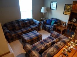 Living room set - sofabed, loveseat, chair and ottoman