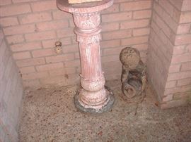 Concrete column & fountain statue