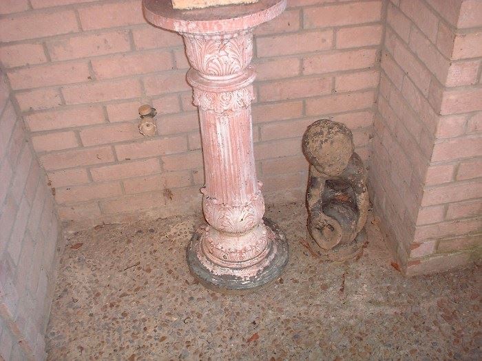 Concrete column & fountain statue