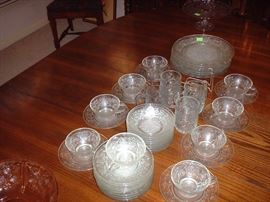 Large set of crystal dishes