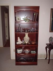 Hooker mahogany lighted bookcase