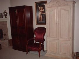 Whitewashed entertainment center