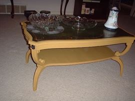 Leather top coffee table