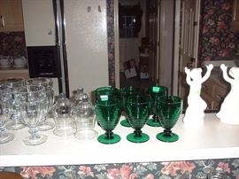 Forest green goblets