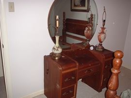 Waterfall vanity; part of 3 piece bedroom suite