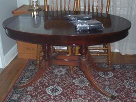 Some dark wood chairs available