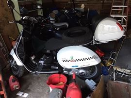 Modern Vespa motor scooter, customized