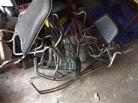 Various chrome scooter accessories.