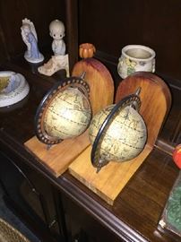 Mid Century Globe Book Ends