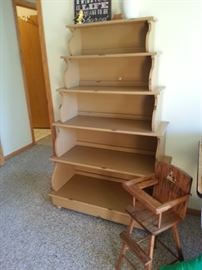 Unique painted wood bookshelves