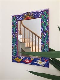 Mosaic framed mirror