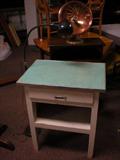 copper fan, several metal kitchen tables, come with ceramic tops