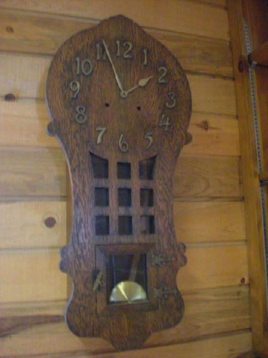Old Pine Clock with Key