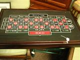 Game table top that converts to other casino games. Wood and felt.