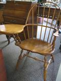 Windsor writing chair with pencil box.