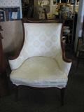 Beautiful Cherry Gentlemens Chair with embossed embelishments on wood