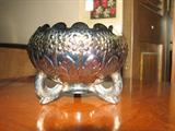 Fenton Cobalt carnival glass. Organge Tree Carnival design