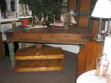 Table is actually a bed carved by Sherpas in Nepal. Shipped to US by owner who traveled to Nepal.