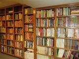 One wall of Library is cook books!