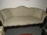Newly Upholstered. Beautifully done without compromising style of sofa