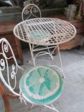 Vintage Table and 2 Chairs - Wrought Iron. Folds up completely