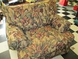Overstuffed Chair with with over stuffed matching foot stool
