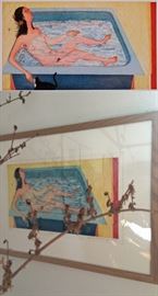 Original five color etching by Philadelphia artist, Sarah McEneany - "Beneficial Bath"