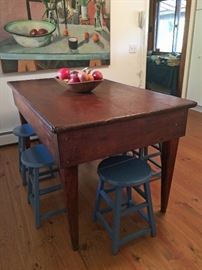 Detail of farmhouse table / island (painting in background NFS)