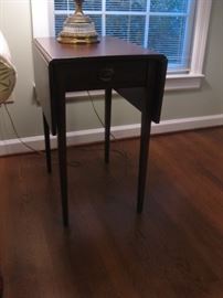 Pair of Mahogany drop leaf end tables     $195