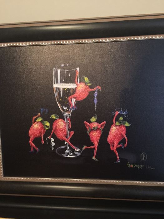 Michael Godard Signed Lithograph - Strawberries Gone Wild.