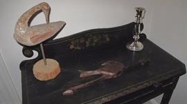 Mercury glass candle stick.