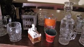 Many early pattern glass childs cups and misc.