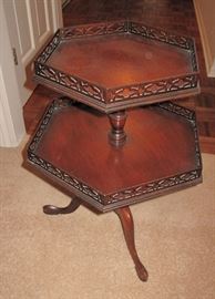 Two tier pedestal table.