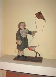 Bennie Frank with dearly beloved pet bird 'Lightning'.