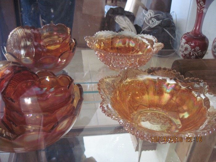 Marigold color Carnival glass