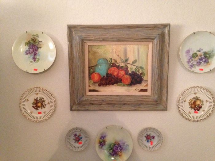 Estilli Oil Painting with handpainted plates from Germany