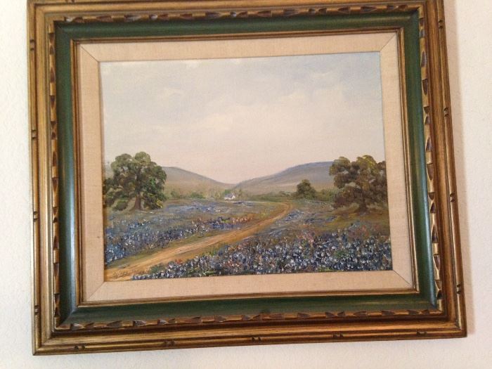 Blue Bonnet Oil Painting