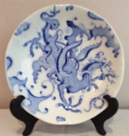 Grainger Worcester Bowl, Circa 1879 (Blue Dragon)