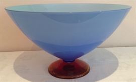 Large Vetro de Murano Handblown Footed Bowl