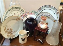 Limoges, Burleigh Hen Pitcher, Mid Century Finnish Glass Pitcher, Kylemore Abbey Pottery Vase