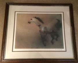 Aquatint etching by East Indian artist Kaiko Moti, 24"x18".