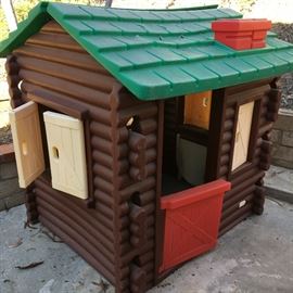 Log cabin playhouse. 