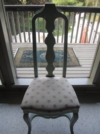 16 CHAIRS WITH GLASS TOP TABLE