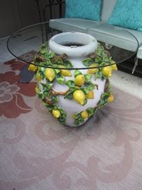 LEMON VASE WITH GLASS TOP