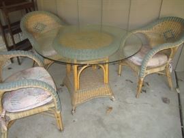 GLASS TOP TABLE AND 4 CHAIRS
