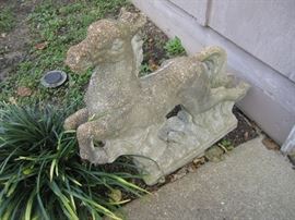 PAIR OF CEMENT HORSES
